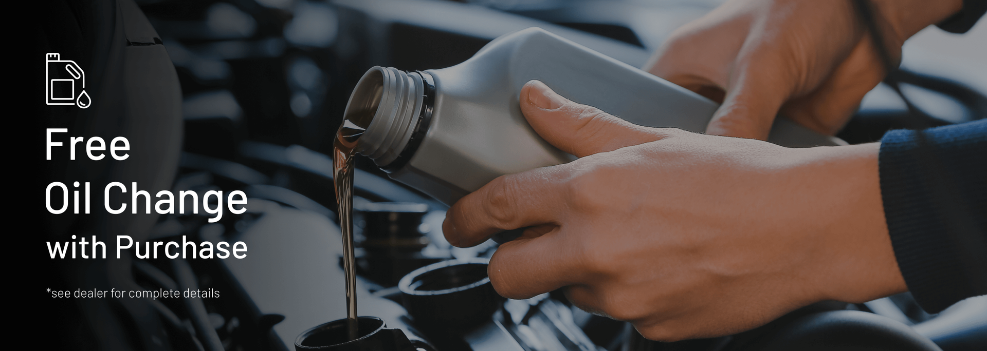 Free Oil Change With Purchase Banner